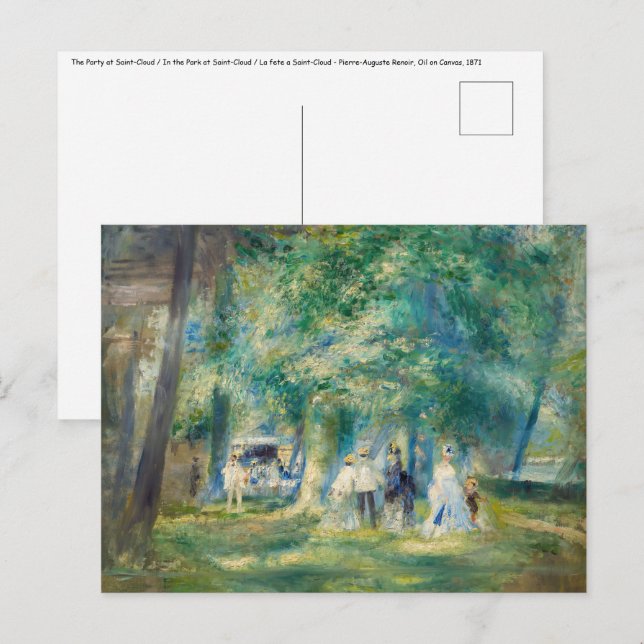 Cartão Postal Pierre-Auguste Renoir - A Festa em Saint-Cloud (Frente/Verso)