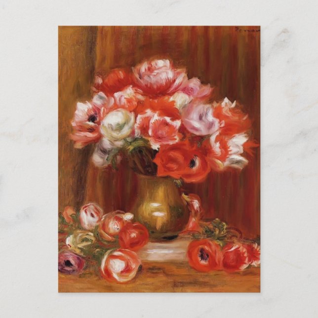 Cartão Postal Pierre-Auguste Renoir - Anemonas (Frente)