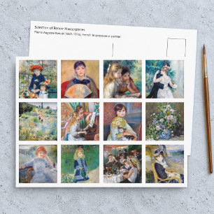 Cartão Postal Pierre-Auguste Renoir - Colagem de Obras-Primas em