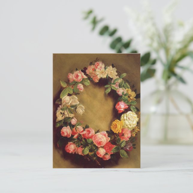 Cartão Postal Pierre-Auguste Renoir - Coroa de Rosas (Em pé/Frente)