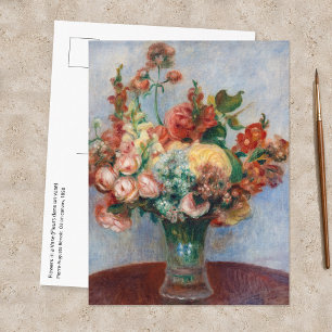 Cartão Postal Pierre-Auguste Renoir - Flores em um Vaso