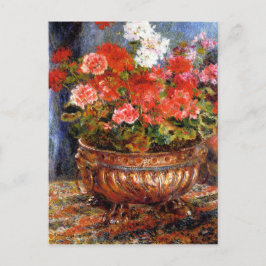 Cartão Postal Pierre-Auguste Renoir Geraniums numa Bacia de Cobr