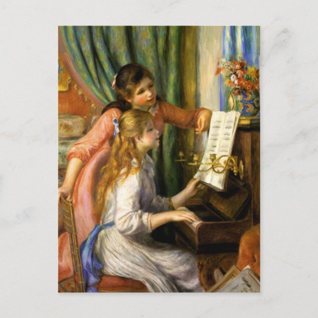 Cartão Postal Pierre-Auguste Renoir - Jeunes Filles au Piano (Frente)