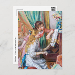 Cartão Postal Pierre Auguste Renoir - Jovens Meninas no Piano