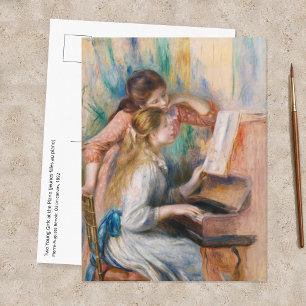 Cartão Postal Pierre Auguste Renoir - Meninas Jovens ao Piano