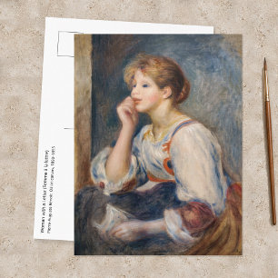 Cartão Postal Pierre-Auguste Renoir - Mulher com uma Carta