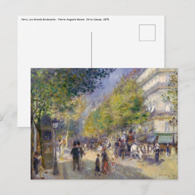 Cartão Postal Pierre-Auguste Renoir - Paris, Grands Boulevards (Frente/Verso)