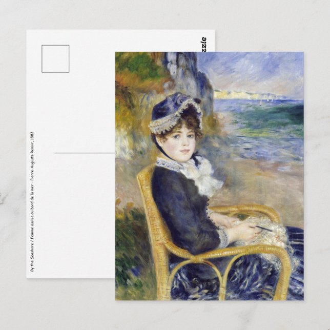 Cartão Postal Pierre-Auguste Renoir - Pelo Mar (Frente/Verso)
