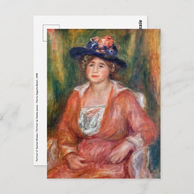 Cartão Postal Pierre-Auguste Renoir - Retrato de Mulher Sentada (Frente/Verso)