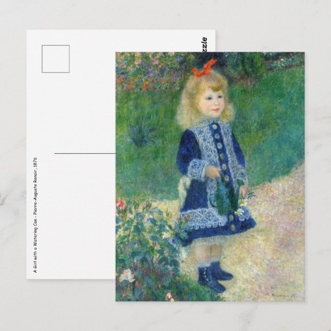 Cartão Postal Pierre-Auguste Renoir - Uma garota com uma lata de (Frente/Verso)