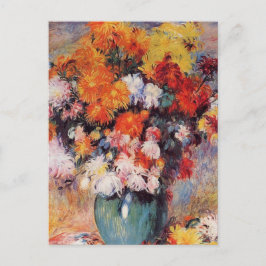 Cartão Postal Pierre Auguste Renoir Vase of Chrysanthemums