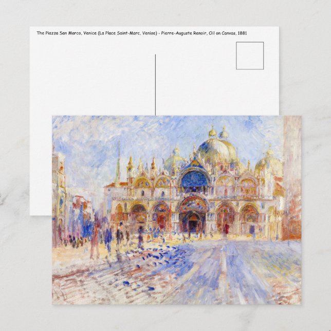 Cartão Postal Pierre-Auguste Renoir - Veneza, Piazza San Marco (Frente/Verso)