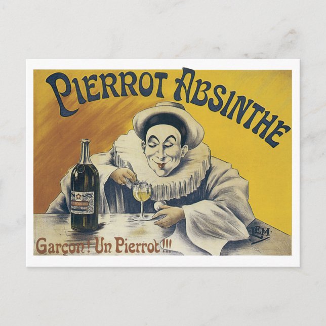 Cartão Postal Pierrot Absinthe (Frente)