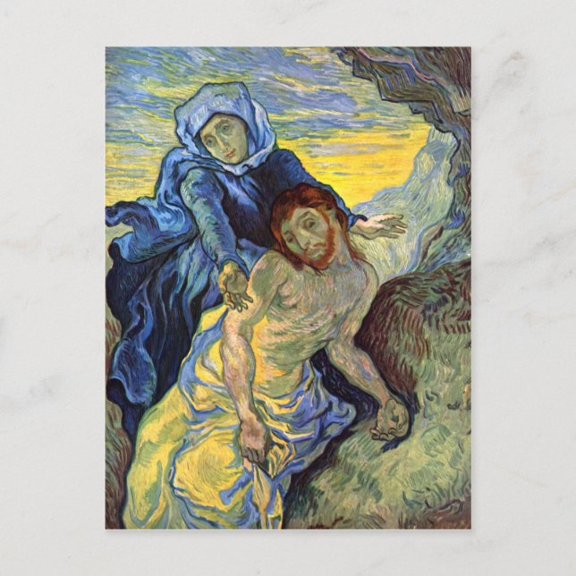 Cartão Postal Pietà (após Delacroix) 1889, Vincent Van Gogh (Frente)