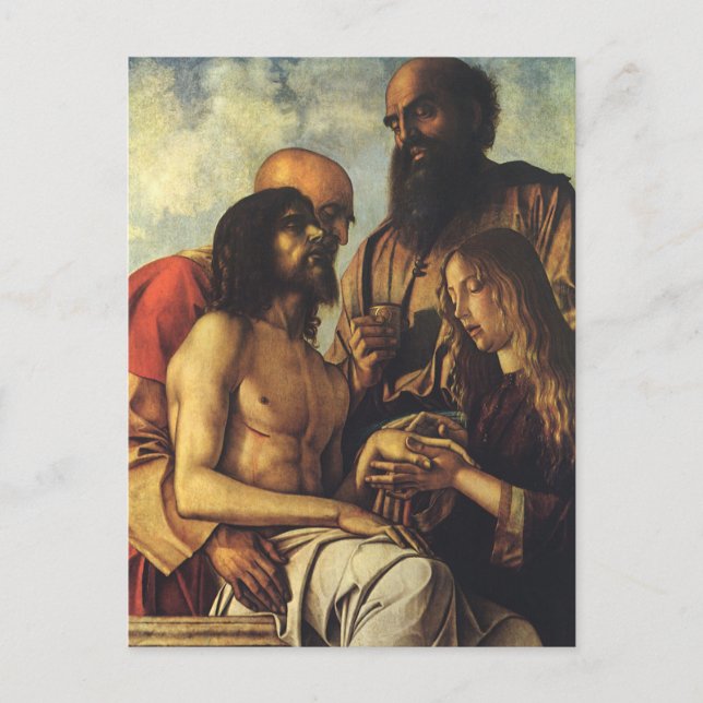 Cartão Postal Pieta de Giovanni Bellini, Renascença de Belas Art (Frente)