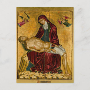 Cartão Postal Pieta do Círculo de Nikolaos Tzafouris Ícone