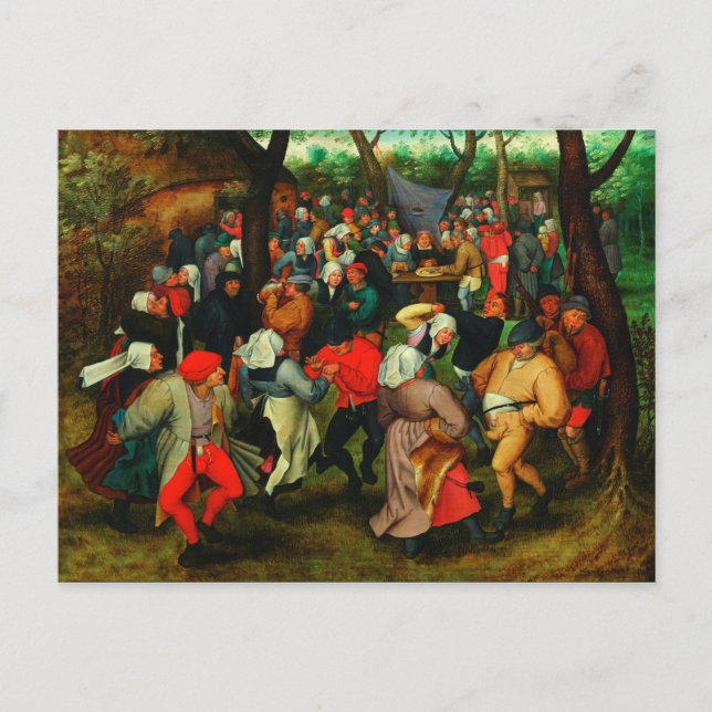 Cartão Postal Pieter Bruegel O Velho - A Dança De Casamento (Frente)