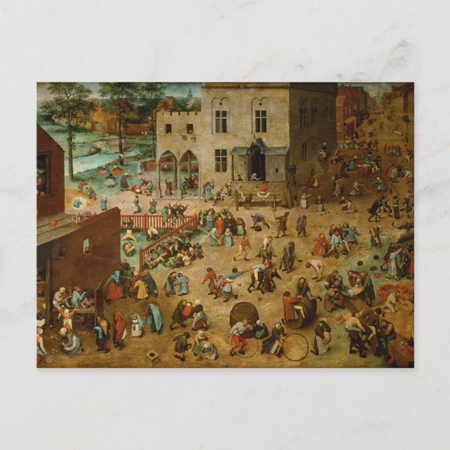 Cartão Postal Pieter Bruegel, o Velho - Jogos Infantis (Frente)