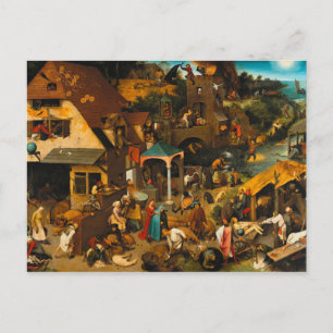Cartão Postal Pieter Bruegel O Velho - Os Provérbios Holandeses