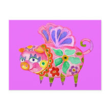 Cartão postal Pig Alebrije