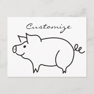 Cartão Postal Pig Animal Thunder_Cove
