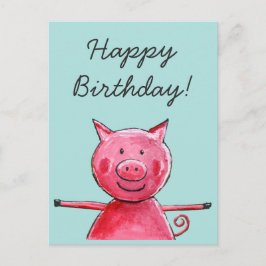 Cartão Postal Pig Feliz