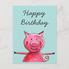 Cartão Postal Pig Feliz