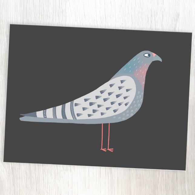 Cartão Postal Pigeon Bird (Fun pigeon postcard for bird lovers)