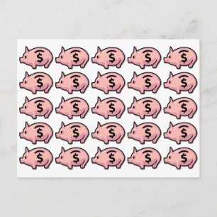 Cartão Postal Piggy Banks