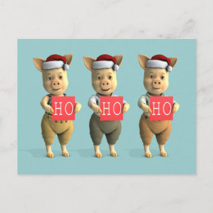 Cartão Postal Piglets Ho Ho Ho