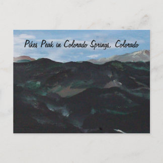 Cartão Postal Pikes Peak em Primaveras do Colorado, Colorado