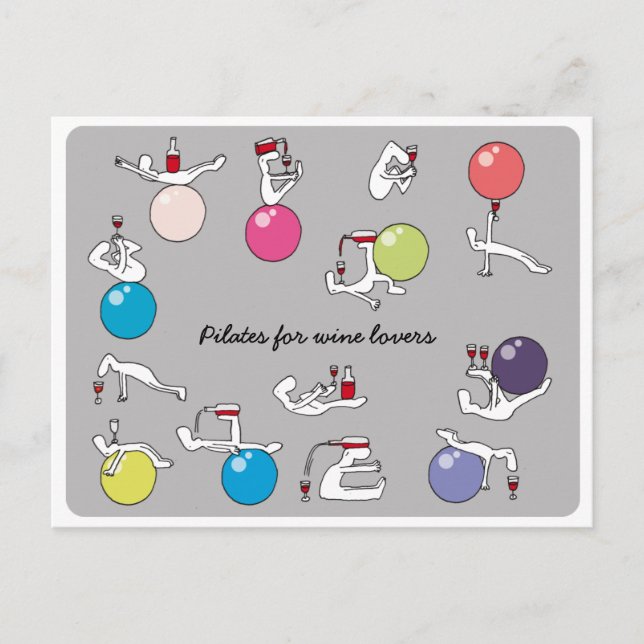 Cartão Postal Pilatos para amantes de vinho postais, cinzas (Frente)