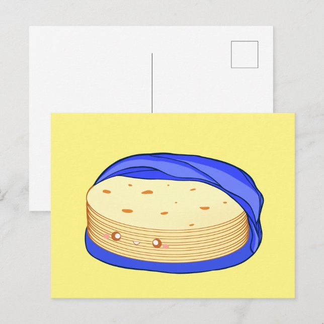 Cartão Postal Pilha de Tortilhas de Flour (Frente/Verso)