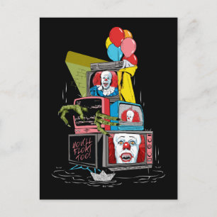 Cartão Postal Pilha de TV Clássica do Pennywise - Você Também Fl