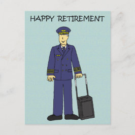 Cartão Postal Piloto de aposentadoria feliz