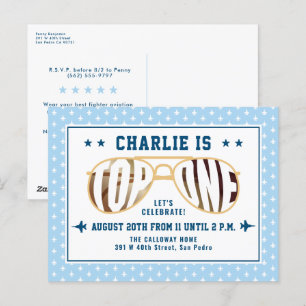 Cartão Postal Piloto de Combatente do TopoUm Azul Considerado Pr