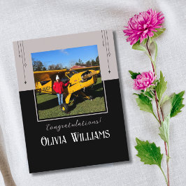 Cartão Postal Piloto Primeiro Foto de Voo Solo,Aviação Personali