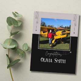 Cartão Postal Piloto Primeiro Foto de Voo Solo,Aviação Personali