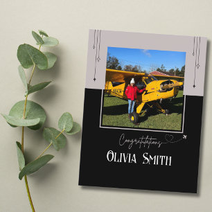 Cartão Postal Piloto Primeiro Foto de Voo Solo,Aviação Personali