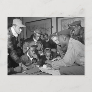 Cartão Postal Pilotos do grupo de combate Tuskegee Airmen 332nd
