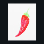Cartão Postal Pimentões Vermelhos Chili Pintados à Mão em Aquare<br><div class="desc">Pimentões Vermelhos em Aquarela arte pintada à mão</div>