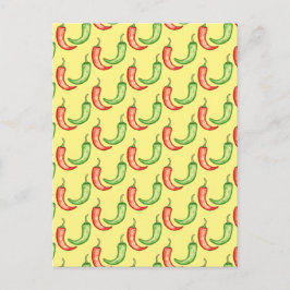 Cartão Postal Pimentos De Mola Vermelha E Verde