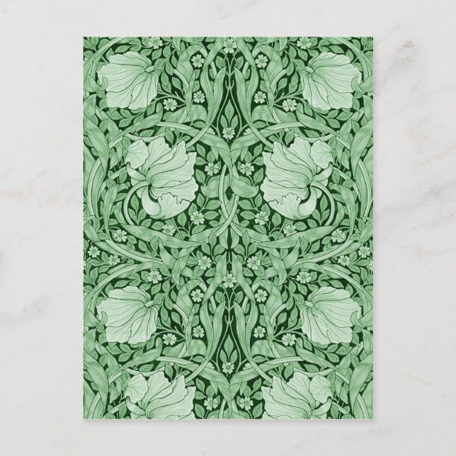 Cartão Postal Pimpernel Verde, William Morris (Frente)