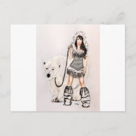 Cartão Postal Pin do Inuit acima da menina