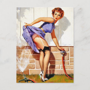 Cartão Postal Pin-up de água pulverizada sob pressão