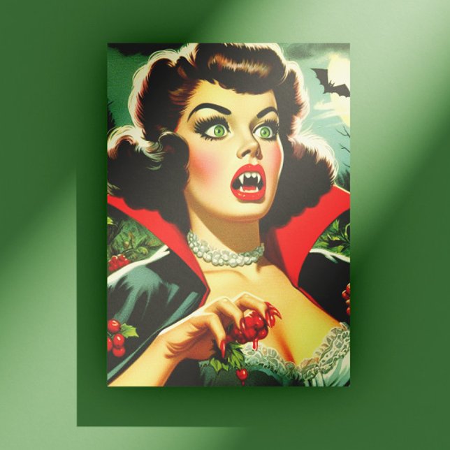 Cartão Postal Pin-up de Vampiro Fofo (Criador carregado)