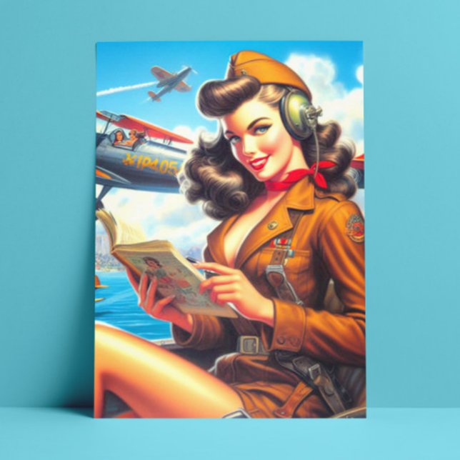 Cartão Postal Pin-up do avião retrorreflector (Criador carregado)