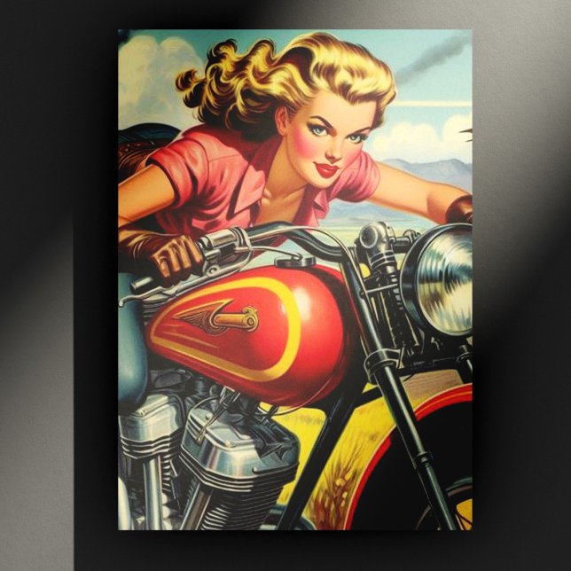 Cartão Postal Pin-up do motociclo retrorreflector (Criador carregado)