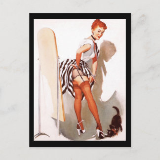 Cartão Postal Pin up Garotas Arte Vintage Impressã