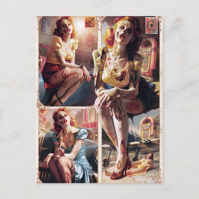 Cartão Postal Pin-Up Zombie II (Frente)